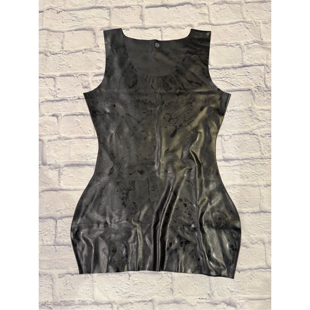Latex sheath dress size medium black excellent condition